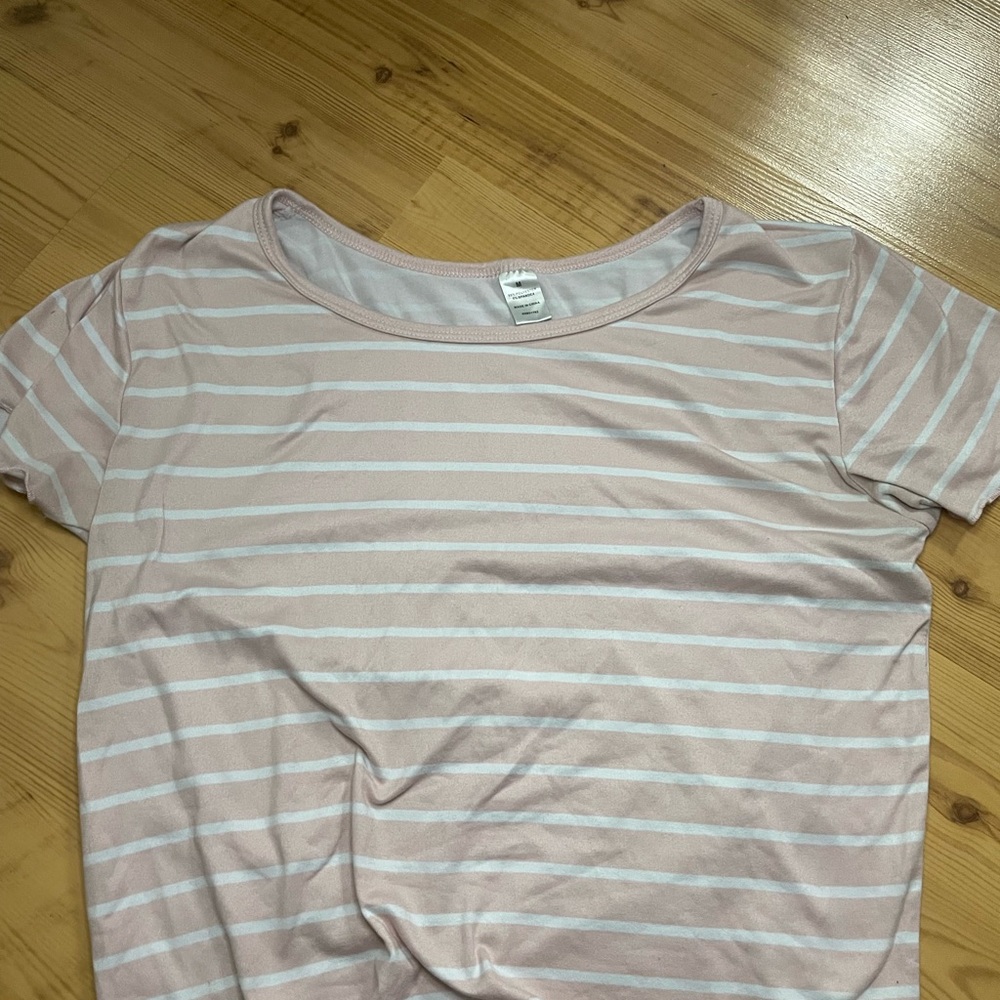 Target Pink and White Striped Short Sleeve Tee